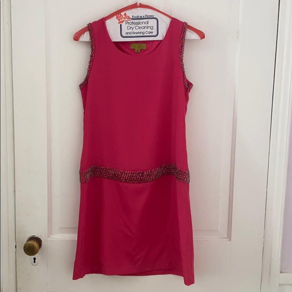 Nicole Miller Beaded Pink Party Dress